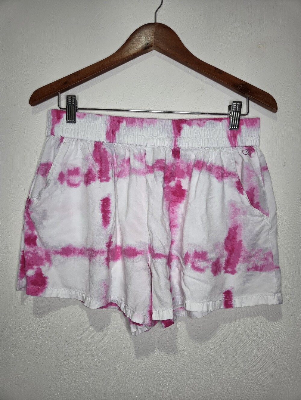 Calia Swim Collection High Rise Cover Up Shorts Watercolor Plaid Pink Size Large